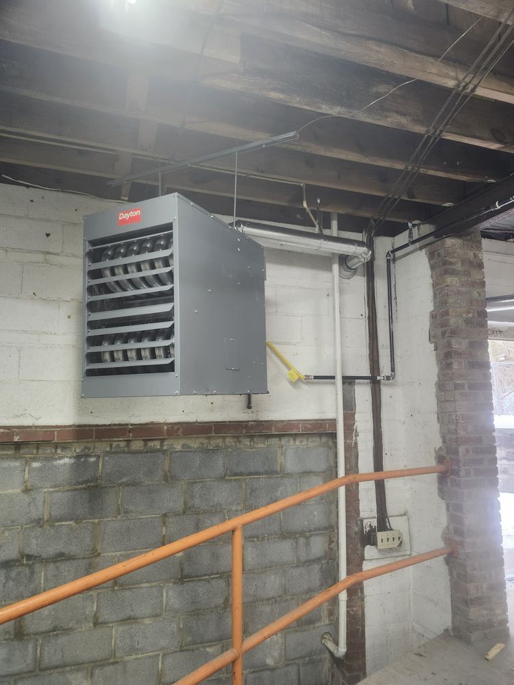 Installation of a gas hanging heater in Spencer, NC