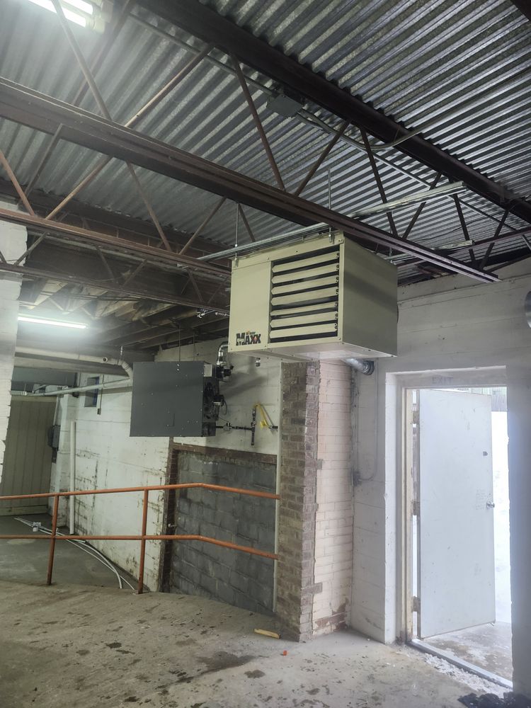 Installation of a gas hanging heater in Spencer, NC